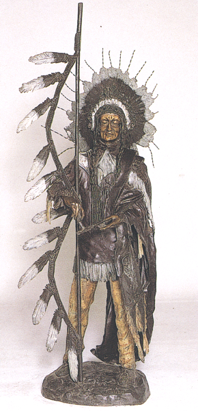 Bronze Indian Chief Mascot Statue - ASB 061MO