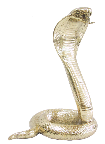Bronze King Cobra Snake Statue - DD A-1138