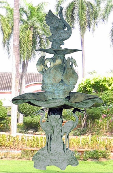 Bronze Swan Fountain