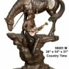 Bronze Cowboy Bucking Bronco Statue