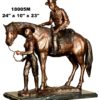 Bronze Lady Leading Horse Statue