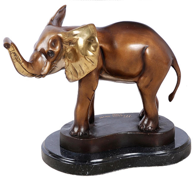 Bronze Elephant Tabletop Statue - AF 18031