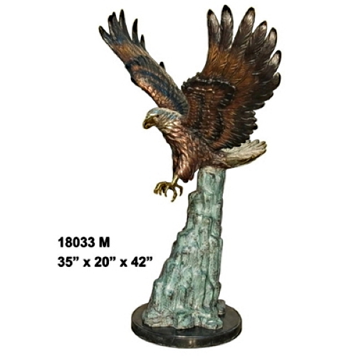 Bird of Prey Bronze Eagle Statue - AF 18033M
