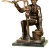Bronze Cowboy Pumping Water Statue