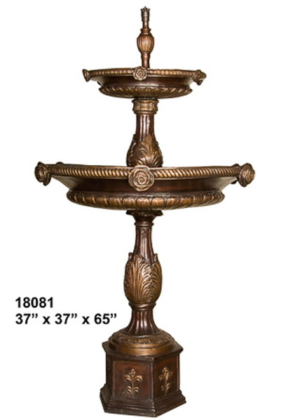 Bronze Rose Tiered Fountain
