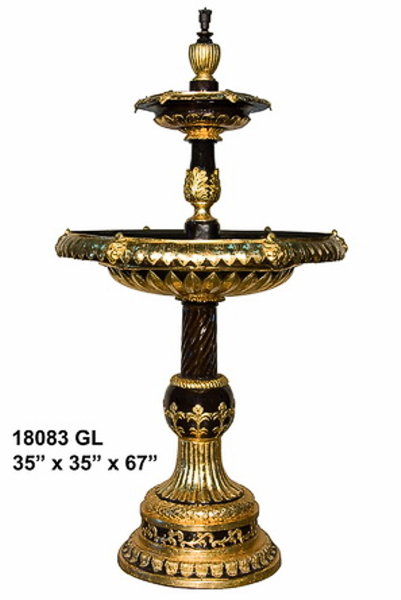 Tiered Bronze Bowl Fountain - AF 18083GL