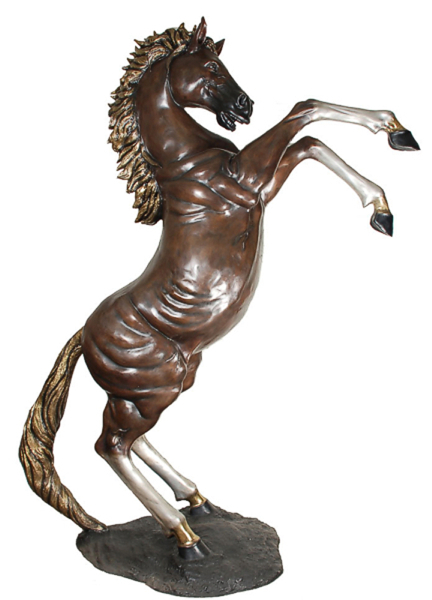Bronze Rearing Horse Statue - AF 18096