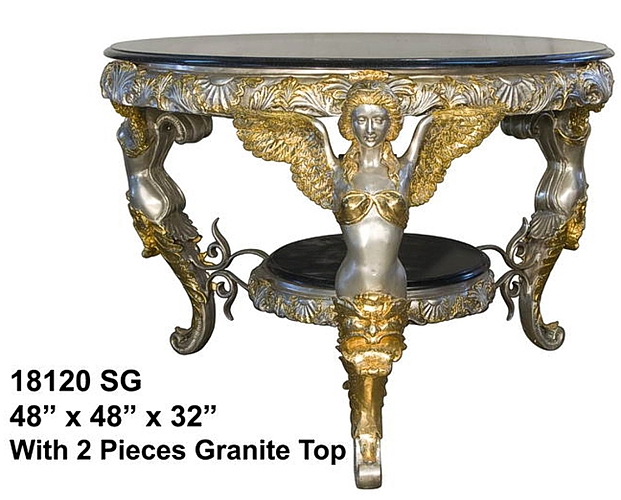 Bronze Decorative Dining Room Table (Granite Top) - AF 18120SG