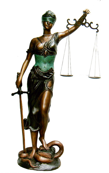 Bronze Blind Justice Statue - DK 1850