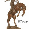Bronze Rider on Bucking Bronco Horse Statue