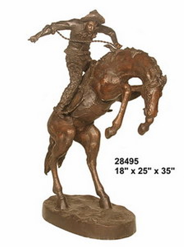 Bronze Wolly Chaps Statue - AF 28495