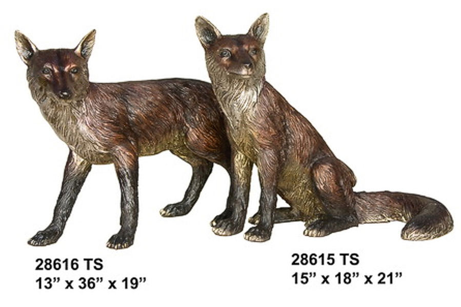 Bronze Fox Statue - AF 28615-6