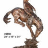 Bronze Rider on Bucking Bronco Horse Statue