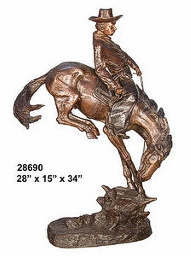 Bronze Bucking Bronco Outlaw Statue - AF 28690