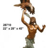 Bronze Indian Brave Eagle Statue