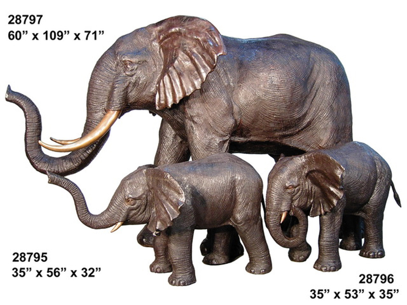 Bronze Elephant Statues - AF 28795-97