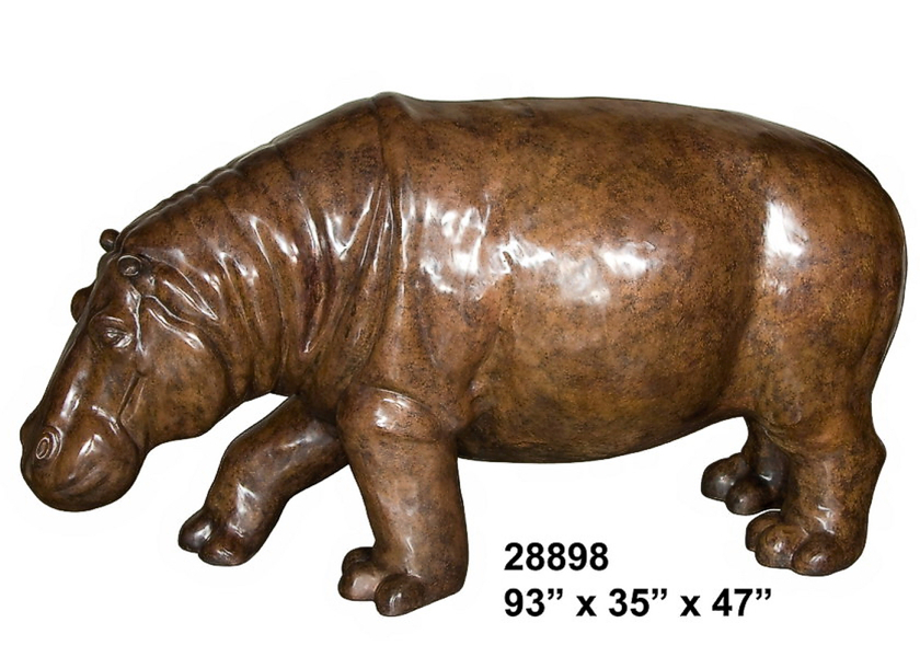 Bronze Hippopotamus Statue - AF 28898