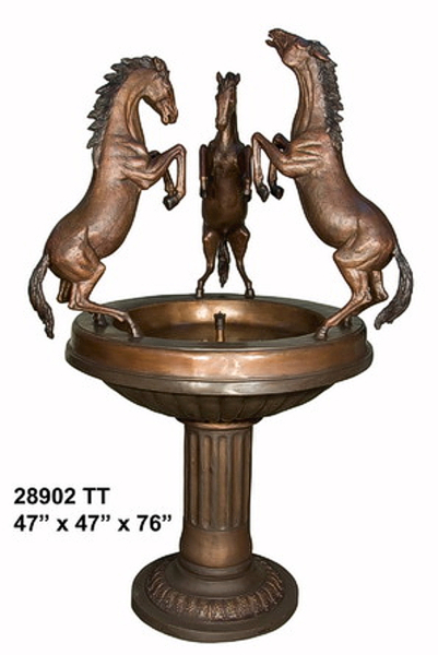 Bronze Horse Bowl Fountain - AF 28902