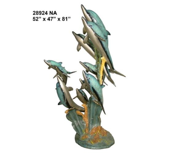 Bronze Dolphin Statues - AF 28924NA-S