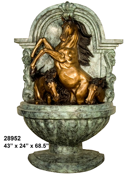 Bronze Horse Wall Fountain - AF 28952G
