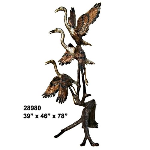 Bronze Flying Cranes Fountain (2021 Price) - AF 28980