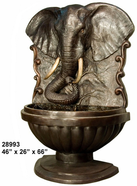Bronze Elephant Wall Fountain - AF 28993
