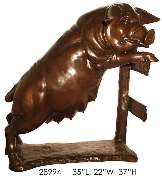 Bronze Pig Statue