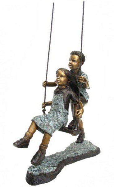 Bronze Children Swing Statue - AF 29410