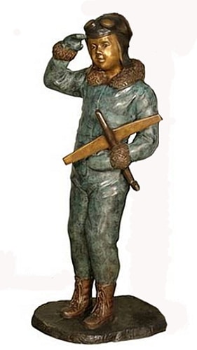 Bronze Pilot Aviator Statue