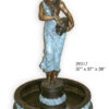 Bronze Maiden in Pond Fountain
