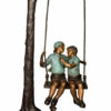 Bronze Boy & Girl Swing Rope Statue