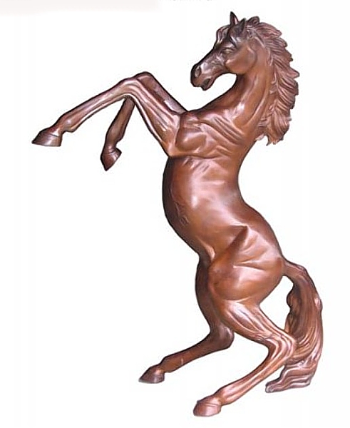 Kicking Bronze Rearing Horse Statue - BB 374-8