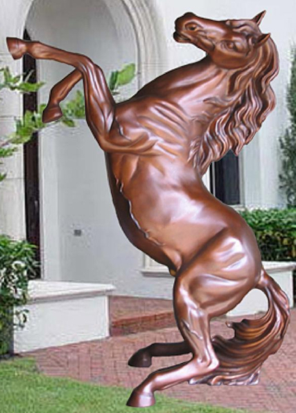 Bronze Rearing Horse Statue - BB 392-9