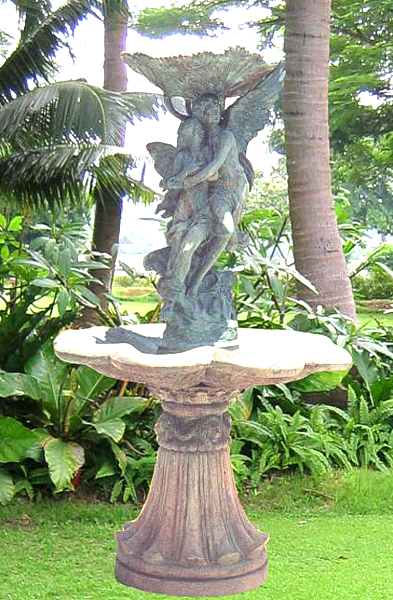 Bronze Angels Tiered Fountain