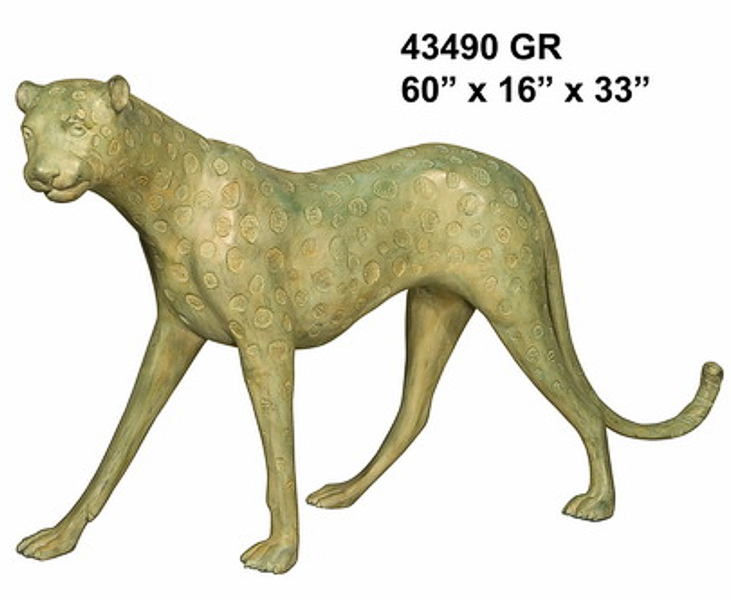 Bronze Cheetah Statue - AF 43490GR
