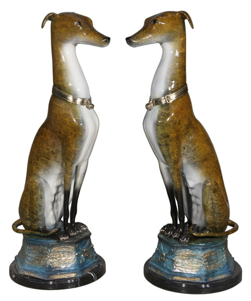 Bronze Greyhound Statues - AF 43871 NA