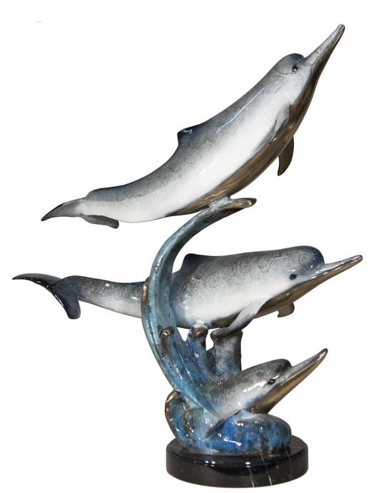 Bronze Dolphin Statue - AF 47003NC