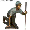 Bronze Golfer Caddy Light Statue