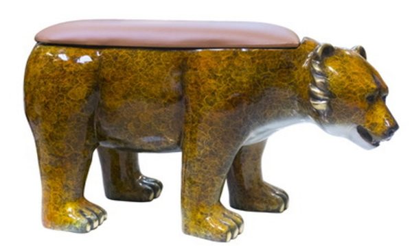 Bronze Bear Bench