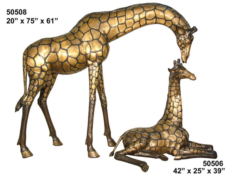 Bronze Giraffe & Calf Statues - AF 50508-06