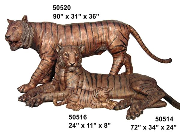 Bronze  Bengal Tiger Family Statues