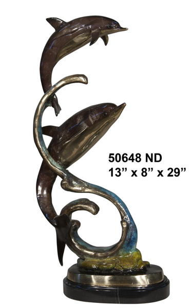 Bronze Dolphin Statue - AF 50648ND