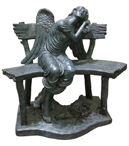 Bronze Angel on Bench - AF 50652