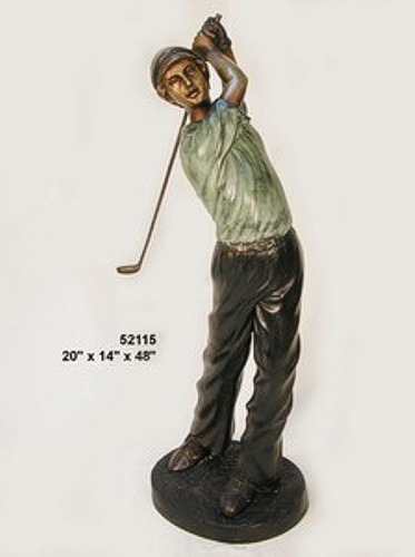 Bronze Golfer Boy Statue - AF 52115