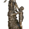 Bronze Boys Climbing Mountain Statue