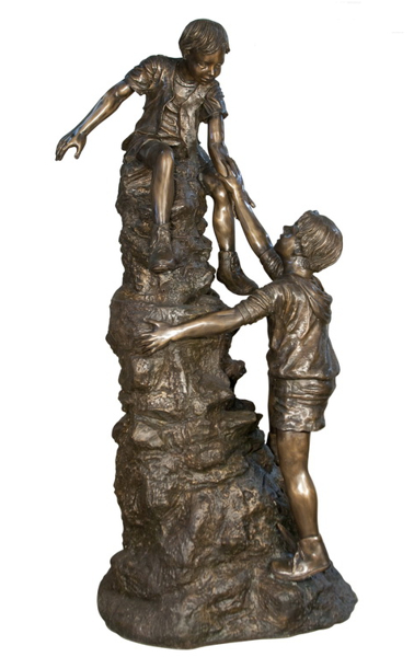 Bronze Boys Climbing Mountain Statue (2021 Price) - AF 52160TT