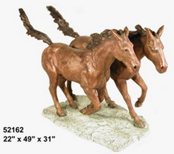 Two Bronze Running Horses Statue - AF 52162