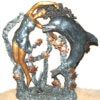 Lady Dancing with Dolphin Bronze Statue (color choice)