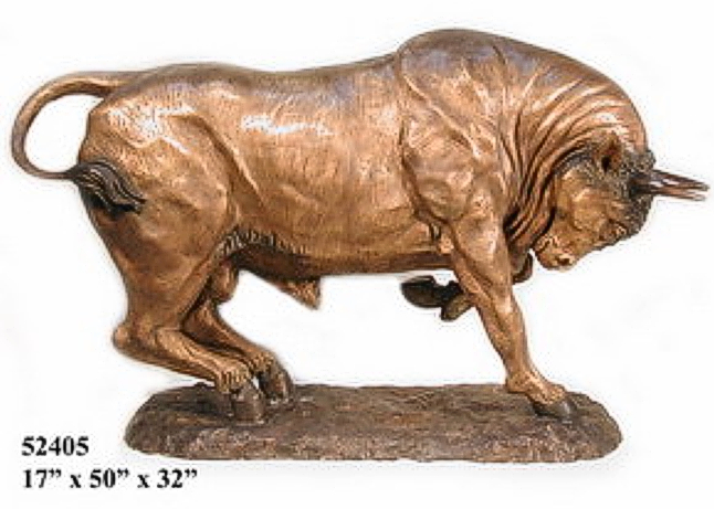 Angry Bronze Bull Statue