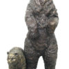 Bronze Grizzly Bear & Cub Statue